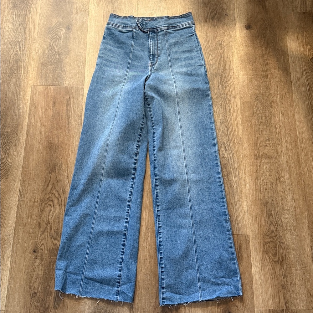A Loves A High Rise Flare Jeans Denim Size 27 Raw Hem